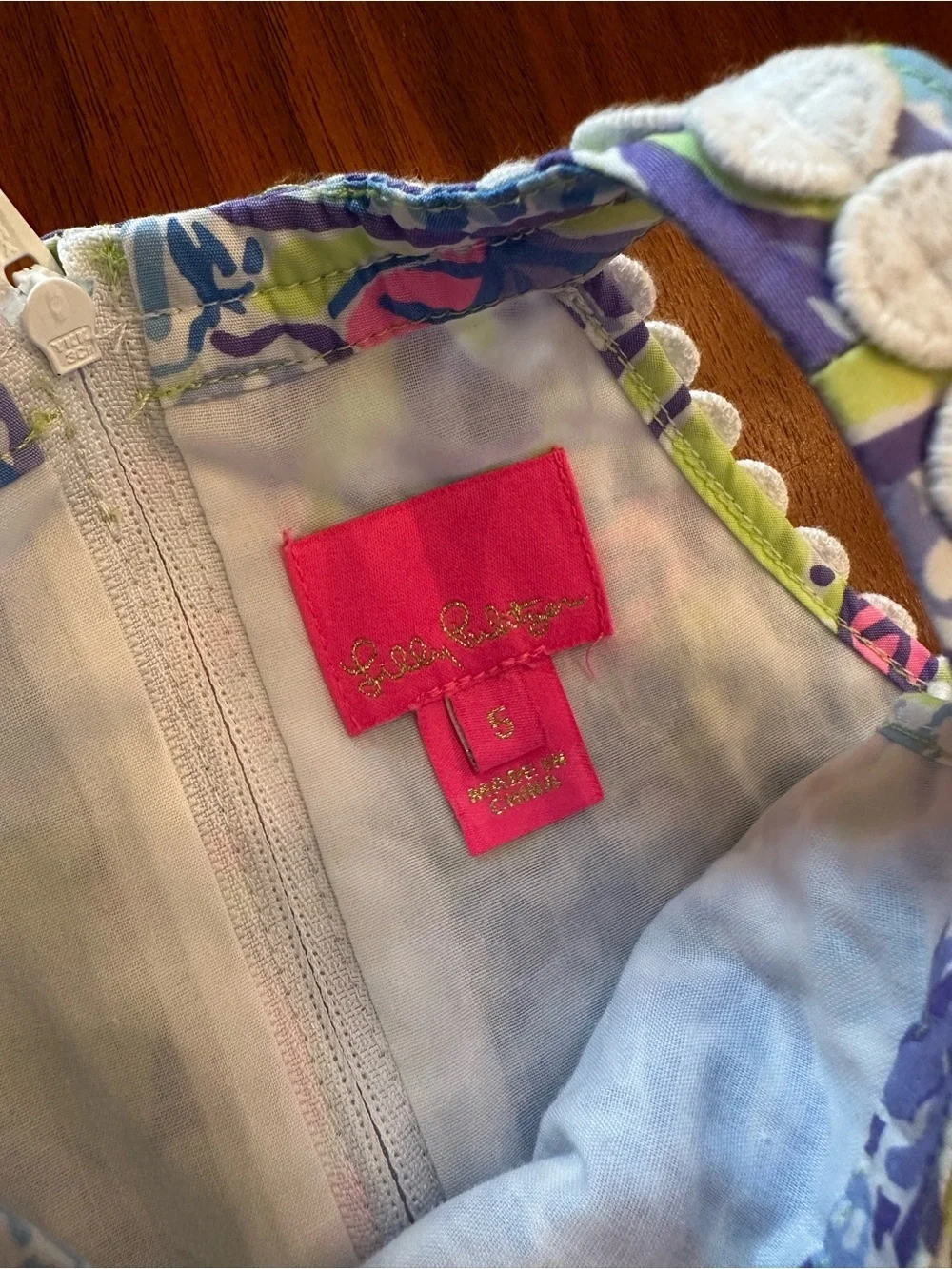 Lilly Pulitzer Girls Multicolor Floral Halter Dress with Lace Trim size 5